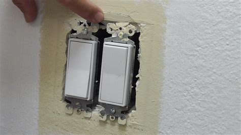 electrical box patch|installing drywall patch over electrical outlet.